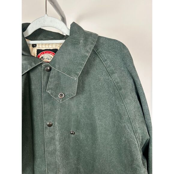 Australian Outback Collection Canvas Duster Jacket Trench Coat Size XL Green - Picture 11 of 11